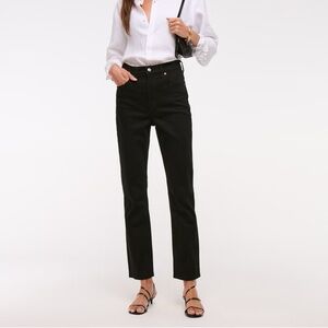 Abercrombie & Fitch Black Ankle Straight Ultra High Rise Jeans